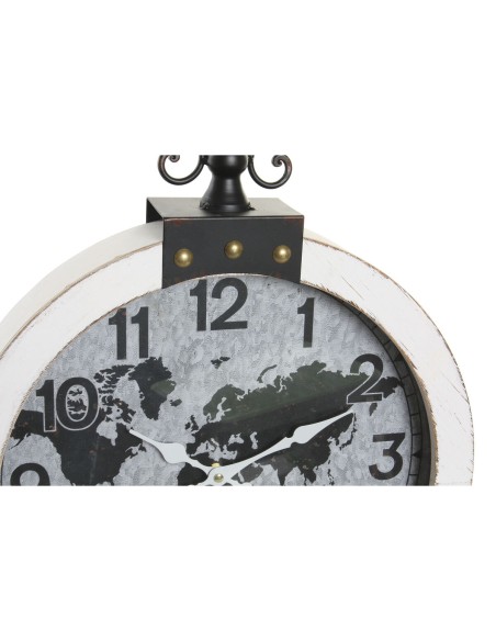 Horloge Murale DKD Home Decor 40 x 4 x 54 cm Verre Fer Bois MDF Mappemonde (2 Unités)