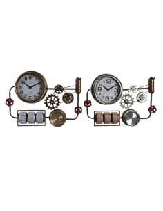 Horloge Murale DKD Home Decor 52,5 x 9 x 39,5 cm Verre Fer Vintage (2 Unités)