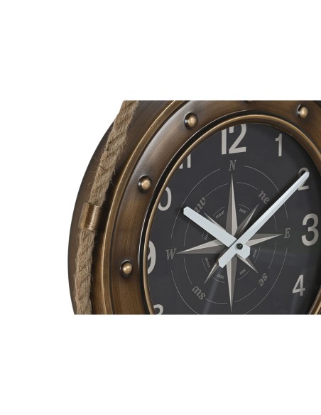 Horloge Murale DKD Home Decor 43 x 8 x 71 cm Verre Noir Doré Fer (2 Unités)