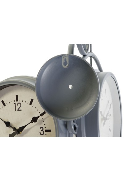 Horloge Murale DKD Home Decor 43 x 14,5 x 47 cm Verre Gris Doré Fer Traditionnel (2 Unités)