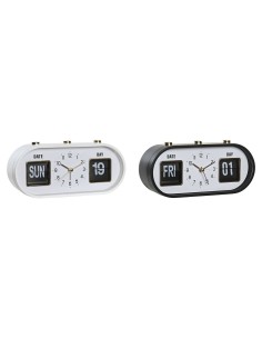 Réveil DKD Home Decor 20 x 6 x 9,5 cm Noir Blanc PVC (2 Unités)