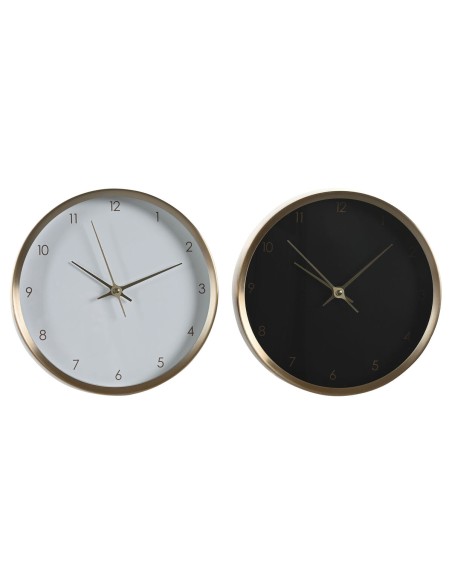 Horloge de table DKD Home Decor 25,7 x 4,2 x 25,7 cm Femme Doré Aluminium (2 Unités)