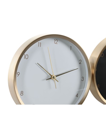Horloge de table DKD Home Decor 25,7 x 4,2 x 25,7 cm Femme Doré Aluminium (2 Unités)