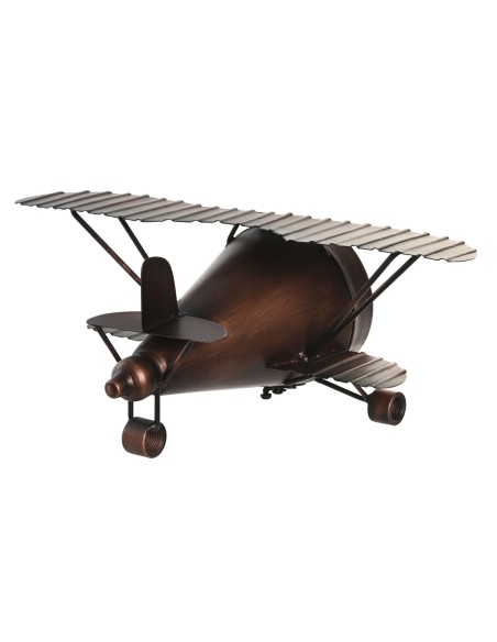 Horloge de table DKD Home Decor 35 x 21 x 14 cm Avion Verre Aluminium Fer (2 Unités)