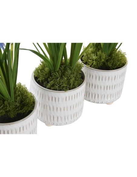 Plante décorative DKD Home Decor Mousse Bleu Rose Jaune polypropylène 15 x 15 x 30 cm (3 Pièces)