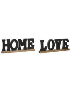 Figurine Décorative DKD Home Decor Noir Marron 40 x 5 x 15 cm (2 Unités)