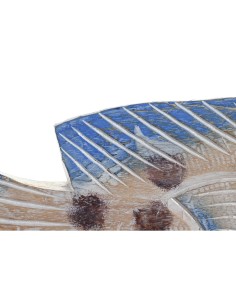 Figurine Décorative DKD Home Decor 40 x 5 x 18 cm Naturel Bleu Poisson méditerranéen 2