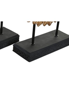 Figurine Décorative DKD Home Decor 25 x 8 x 34 cm Noir Doré Moderne Cercles (2 Unités) 2