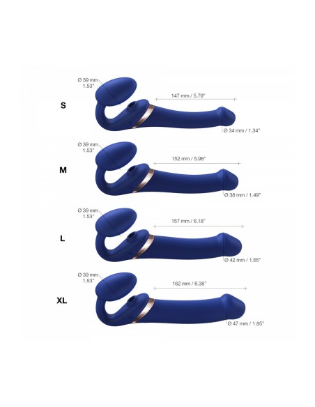 Vibromasseur Strap-on-me 6017418 Bleu XL