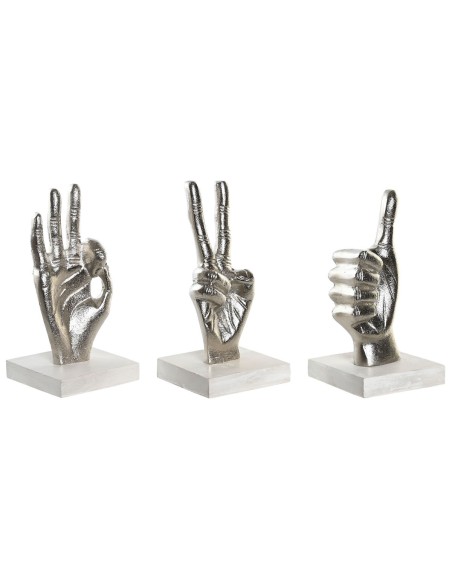 Figurine Décorative DKD Home Decor Argenté 10 x 10 x 20 cm (3 Unités)