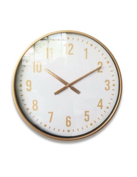 Horloge Murale Versa Métal Verre Bois MDF 4,5 x 60 x 60 cm