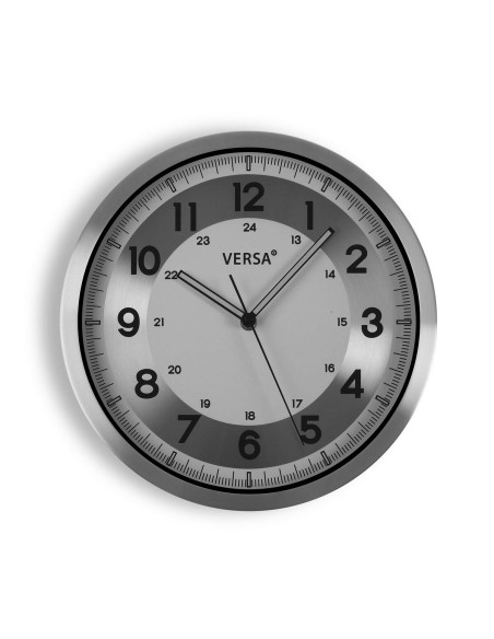 Horloge Murale Versa Argenté Métal Aluminium Quartz 4,1 x 30,5 x 30,5 cm