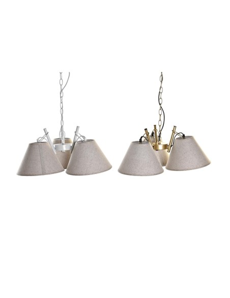 Suspension DKD Home Decor 50 x 46 x 30 cm Doré Métal Blanc 50 W (2 Unités)