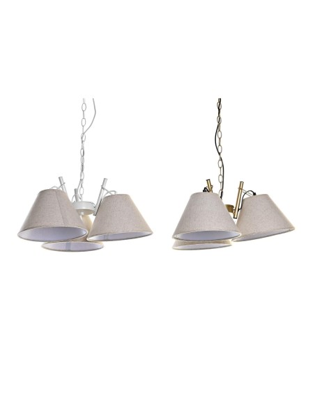 Suspension DKD Home Decor 50 x 46 x 30 cm Doré Métal Blanc 50 W (2 Unités)