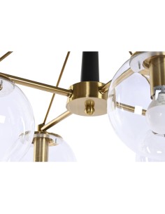 Suspension DKD Home Decor 50 x 50 x 144 cm Verre Doré Métal 50 W 2