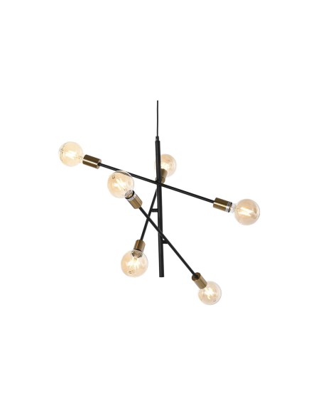 Suspension DKD Home Decor 60 x 52 x 50 cm Noir Doré Métal 50 W