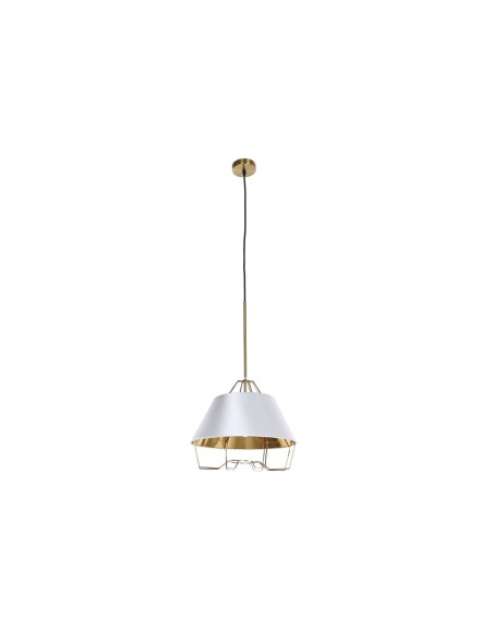 Suspension DKD Home Decor Blanc Doré PVC Métal 50 W 38 x 38 x 32 cm