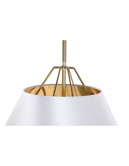 Suspension DKD Home Decor Blanc Doré PVC Métal 50 W 38 x 38 x 32 cm