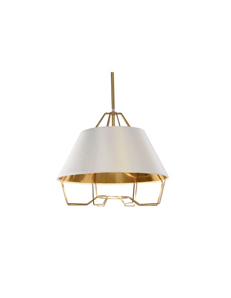 Suspension DKD Home Decor Blanc Doré PVC Métal 50 W 38 x 38 x 32 cm
