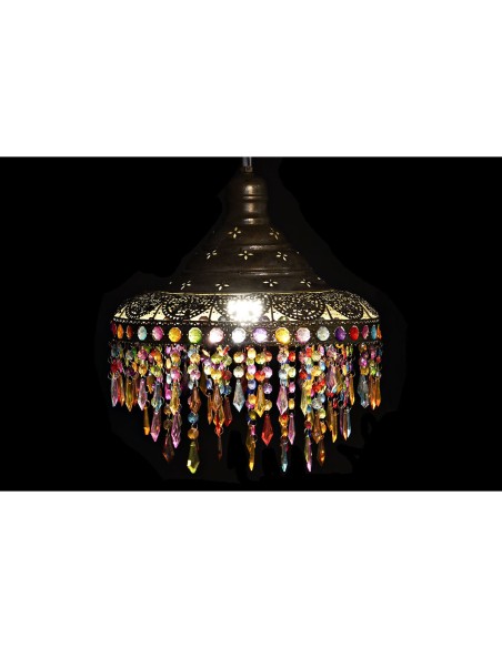 Suspension DKD Home Decor 37 x 37 x 38 cm Doré Métal Multicouleur 50 W