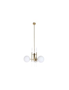Suspension DKD Home Decor 64 x 64 x 64 cm Verre Doré Métal Blanc 50 W