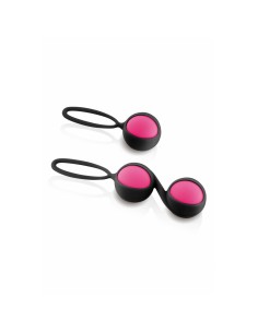 Kit de Poids Vaginaux Kegel Yoba Silicone Noir Rose 2 Pièces