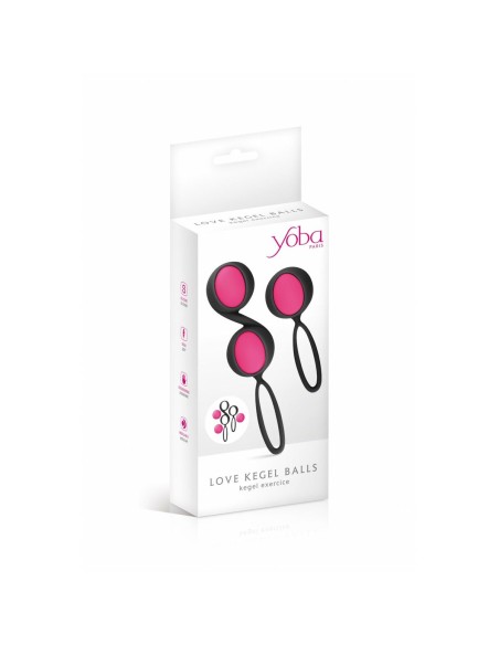 Kit de Poids Vaginaux Kegel Yoba Silicone Noir Rose 2 Pièces