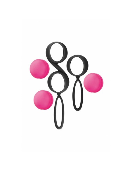 Kit de Poids Vaginaux Kegel Yoba Silicone Noir Rose 2 Pièces