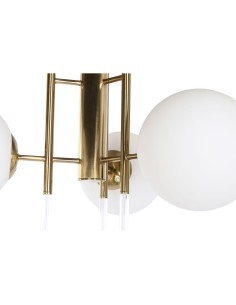 Suspension DKD Home Decor 64 x 64 x 64 cm Verre Doré Métal Blanc 50 W 2
