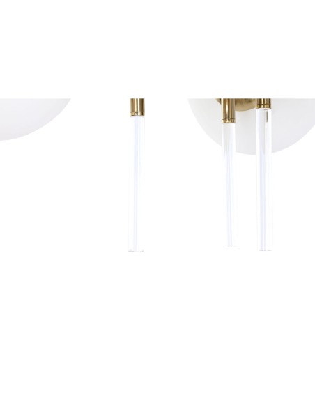 Suspension DKD Home Decor 64 x 64 x 64 cm Verre Doré Métal Blanc 50 W