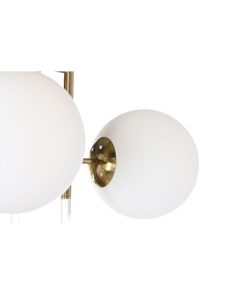Suspension DKD Home Decor 64 x 64 x 64 cm Verre Doré Métal Blanc 50 W