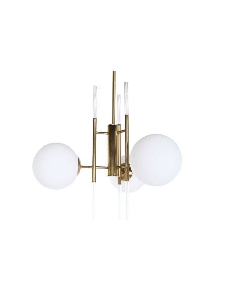 Suspension DKD Home Decor 64 x 64 x 64 cm Verre Doré Métal Blanc 50 W