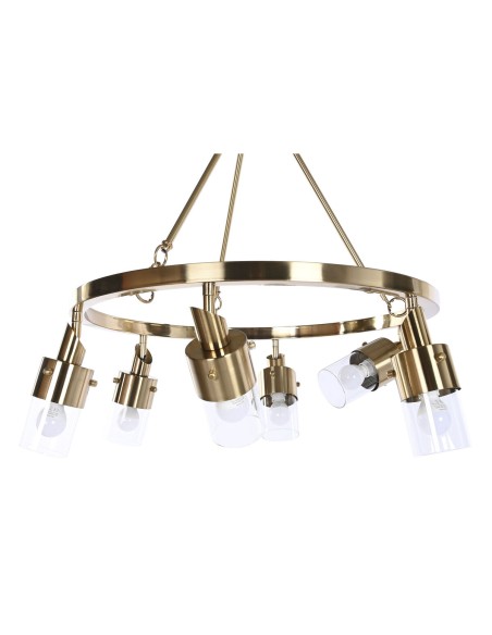Suspension DKD Home Decor 66 x 66 x 60 cm Verre Doré Métal 40 W