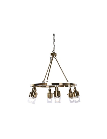 Suspension DKD Home Decor 66 x 66 x 60 cm Verre Doré Métal 40 W