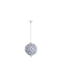 Suspension DKD Home Decor 28 x 28 x 44 cm Métal Blanc Multicouleur 50 W