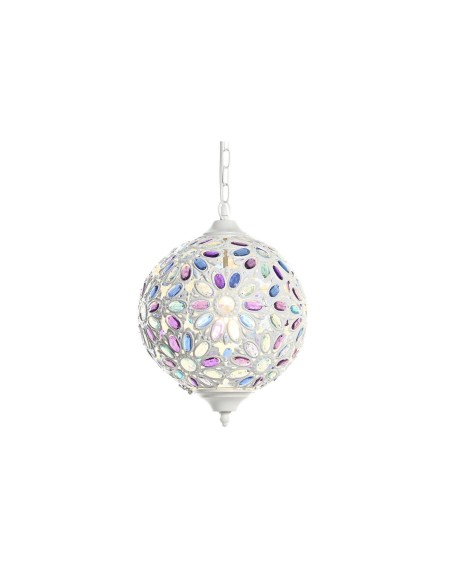 Suspension DKD Home Decor 28 x 28 x 44 cm Métal Blanc Multicouleur 50 W
