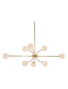Suspension DKD Home Decor Blanc Doré Métal Verre 9 W 110 x 38 x 38 cm