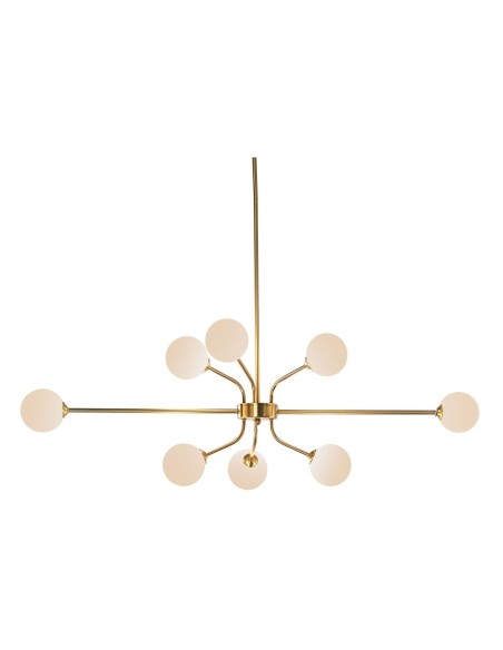 Suspension DKD Home Decor Blanc Doré Métal Verre 9 W 110 x 38 x 38 cm
