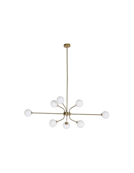 Suspension DKD Home Decor Blanc Doré Métal Verre 9 W 110 x 38 x 38 cm