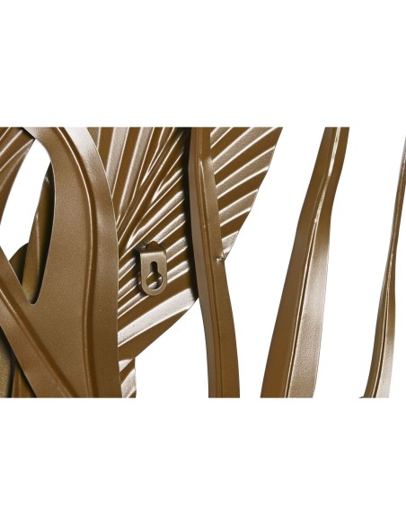 Décoration murale DKD Home Decor Doré Tropical Feuille d'une plante 80 x 2 x 80 cm