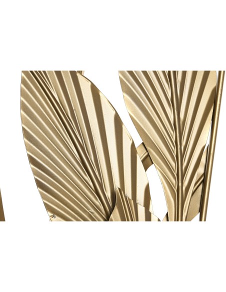 Décoration murale DKD Home Decor Doré Tropical Feuille d'une plante 80 x 2 x 80 cm