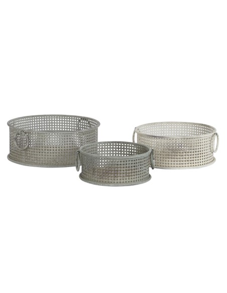 Set de basket DKD Home Decor 43 x 42 x 17 cm Métal Aluminium Vintage
