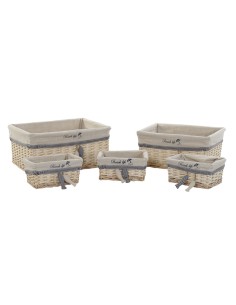 Set de basket DKD Home Decor 48 x 38 x 13 cm Polyester Spirales (5 Unités)