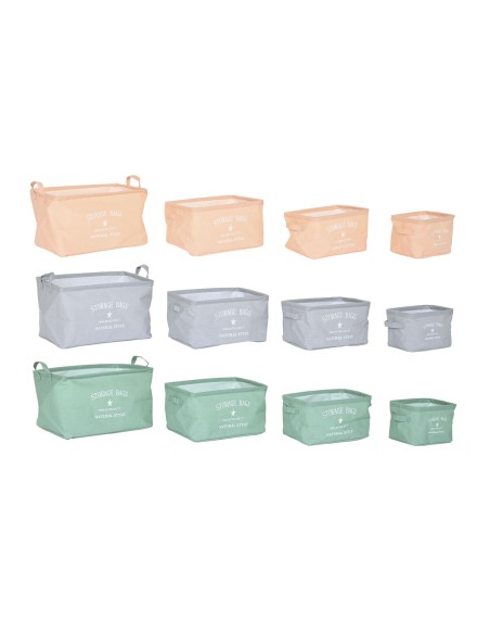 Set de basket DKD Home Decor 39 x 27 x 24 cm Toile Moderne (3 Unités)