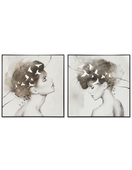 Cadre DKD Home Decor Femme 100 x 4 x 100 cm (2 Unités)