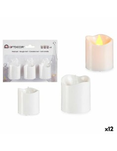 Ensemble de Bougies 3,7 x 3,7 x 5 cm Blanc (12 Unités)