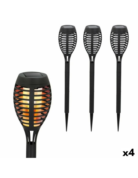 Set de torches de jardin solaires Aktive Plastique 7,5 x 50 x 7,5 cm (4 Unités)