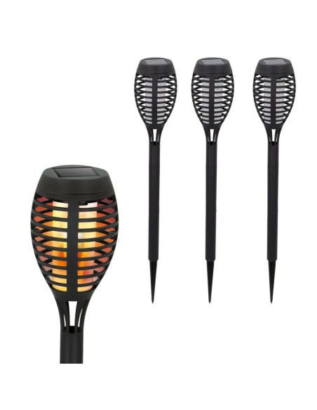 Set de torches de jardin solaires Aktive Plastique 7,5 x 50 x 7,5 cm (4 Unités)