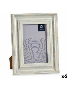 Cadre photo 16,2 x 2 x 21 cm Verre Argenté Bois Marron Plastique (6 Unités)