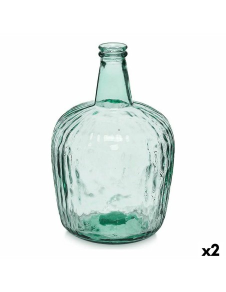 Bouteille 2255/08R Transparent Rayures 8 L 14 x 44 x 13 cm Décoration (2 Unités)